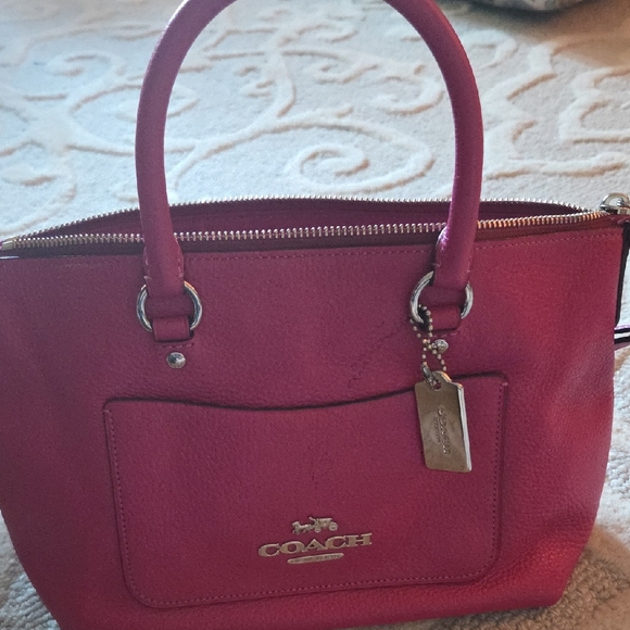 Coach Fuchsia Leather Satchel - Picture 1 of 5